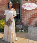 Sexy Plus Size Solid Slash Neck High Waist Maxi Dress