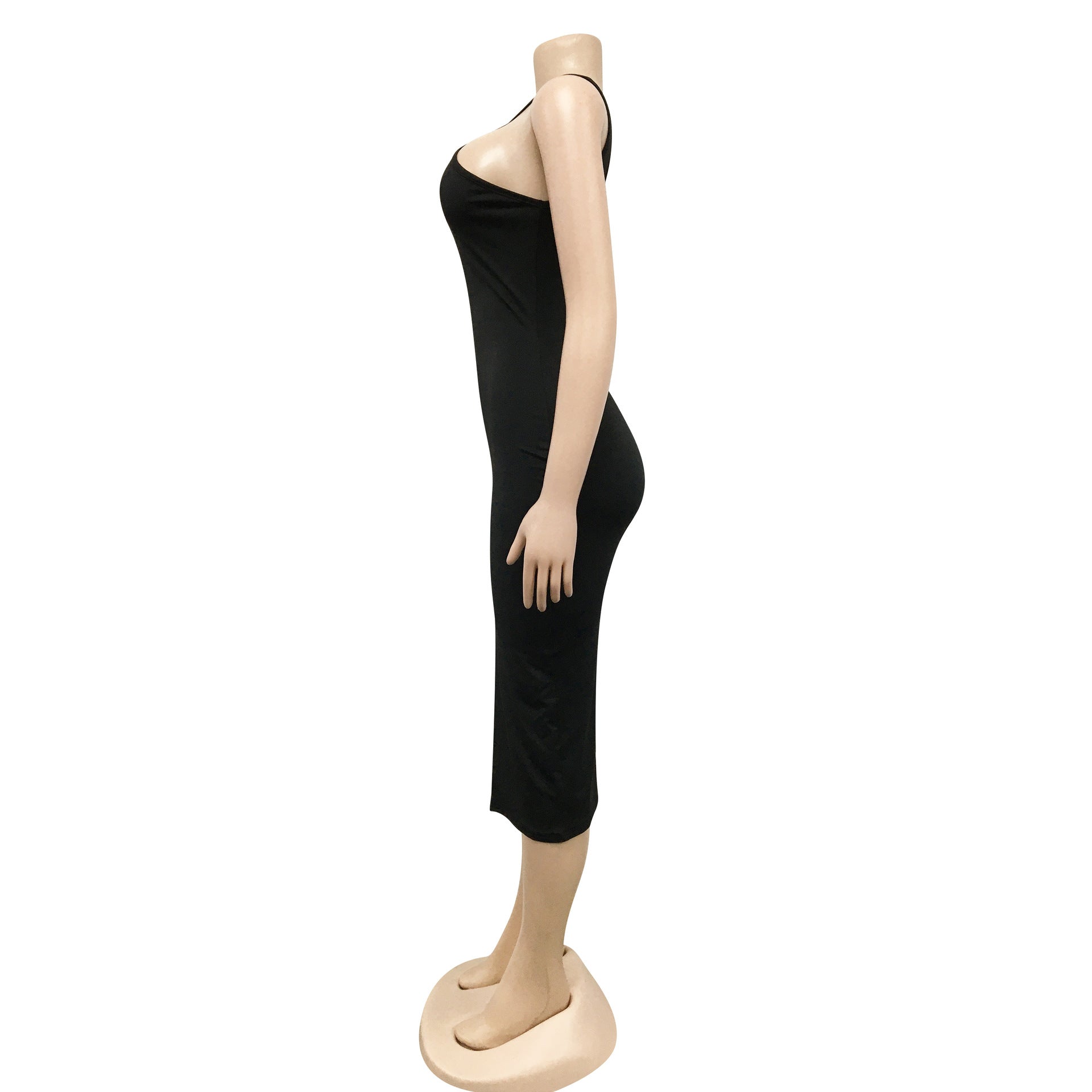 Sexy Sexy Off Shoulder Split Bodycon Midi Dress (Without Belt)