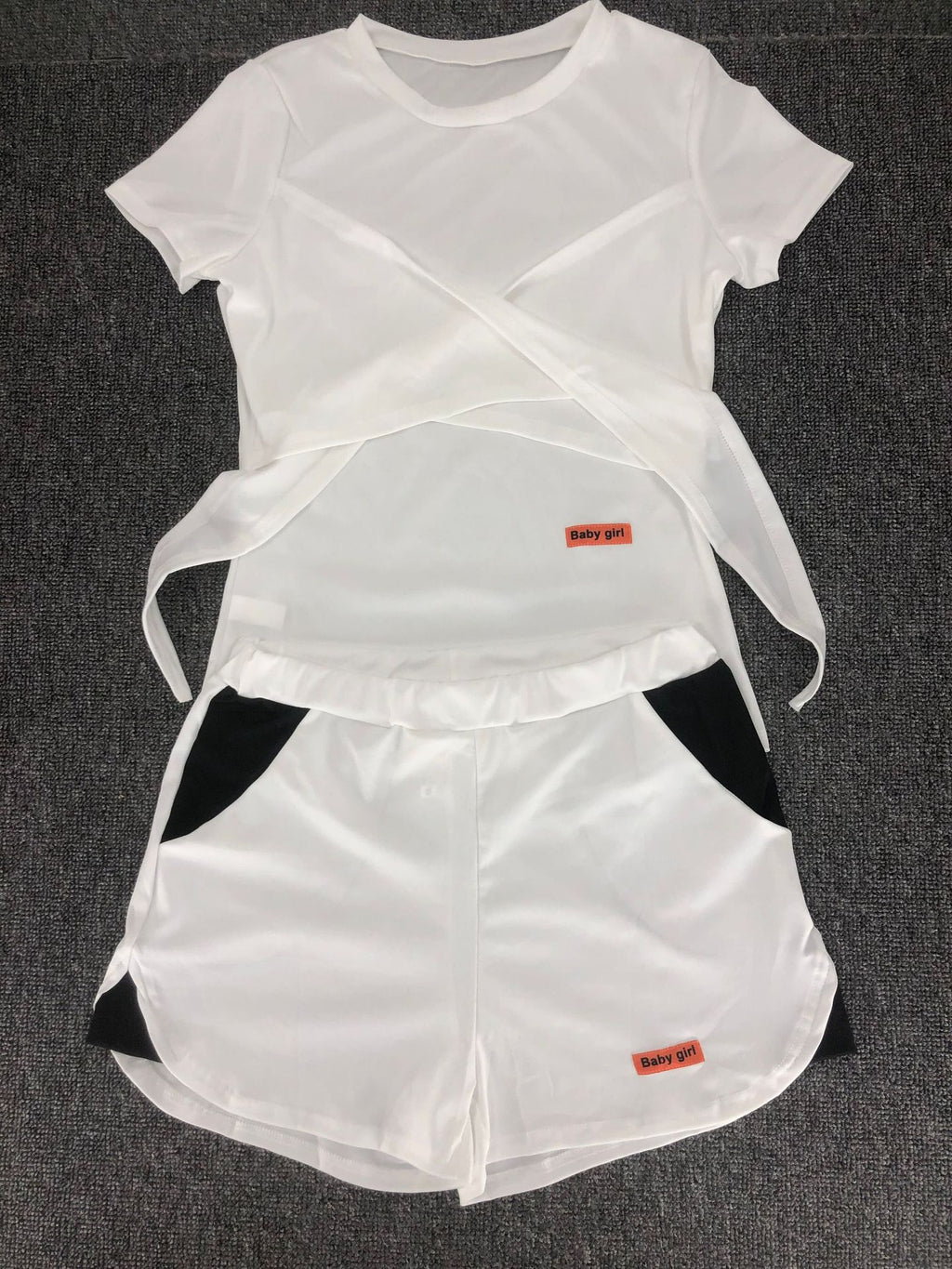 Sexy Casual Short Sleeve Two Piece Shorts Set