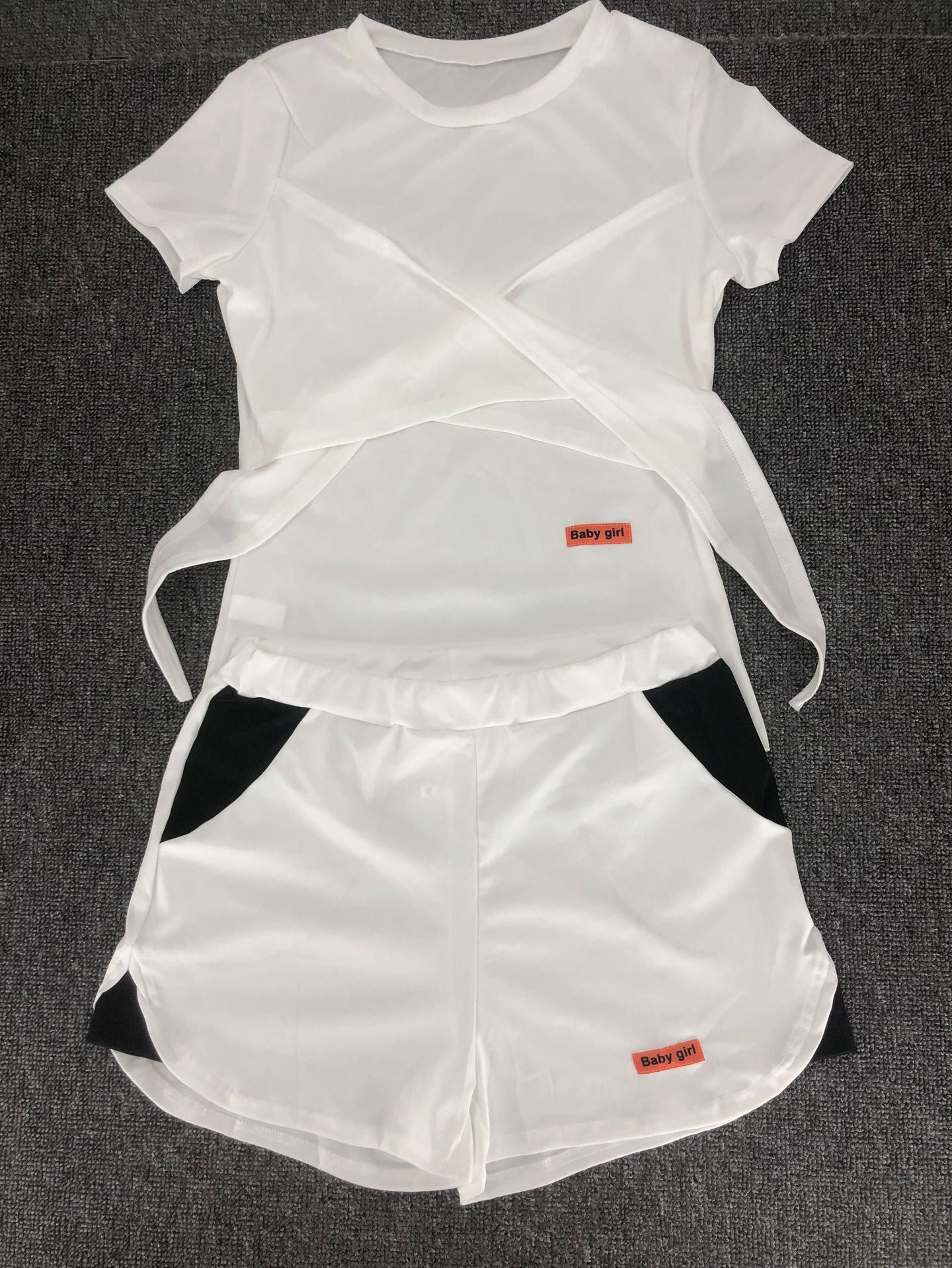Sexy Casual Short Sleeve Two Piece Shorts Set