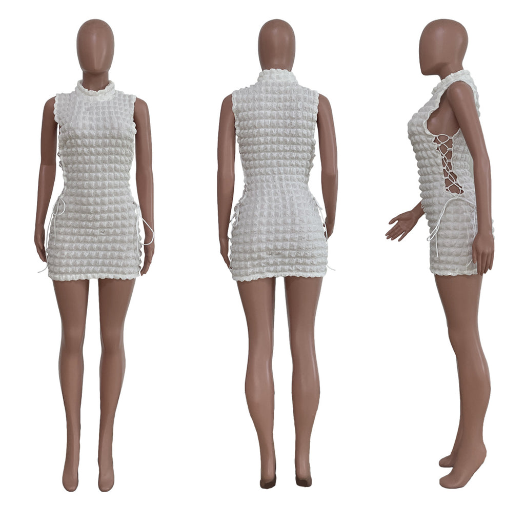 Sexy Solid Sleeve Sexy Mini Dress