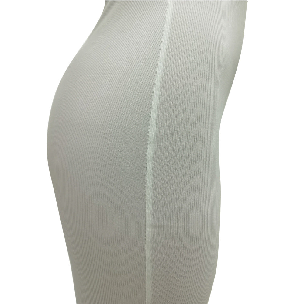 Sexy Solid Color Casual Slim Sleeveless Vest Long Dress