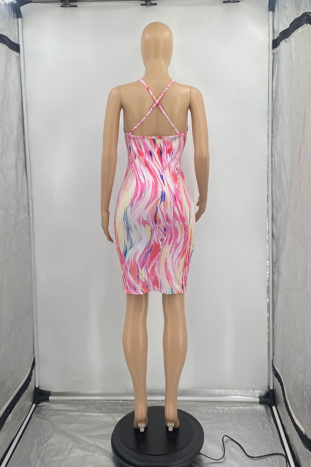 Sexy Sexy Printed Sleeveless Spaghetti Strap Dress