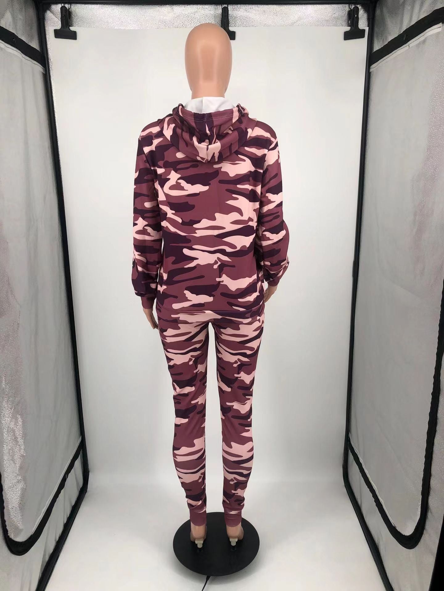 Sexy Long Sleeve Sport Camo Print Two Piece Set