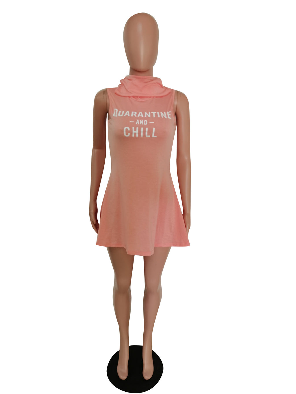 Sexy Letter Print One-Piece Mask Sleeveless Mini Dress