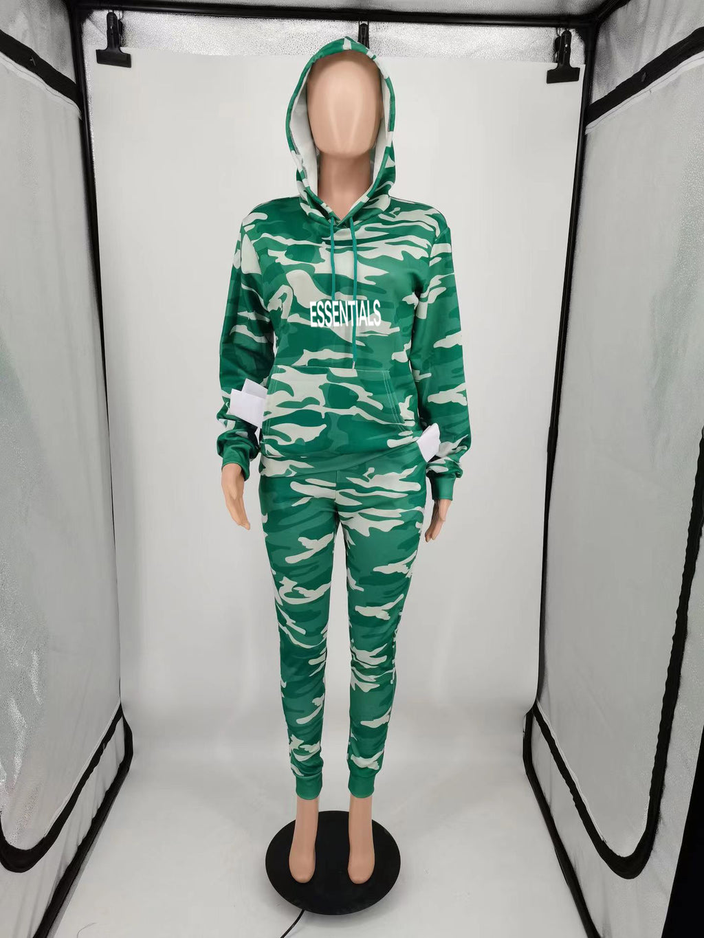 Sexy Long Sleeve Sport Camo Print Two Piece Set