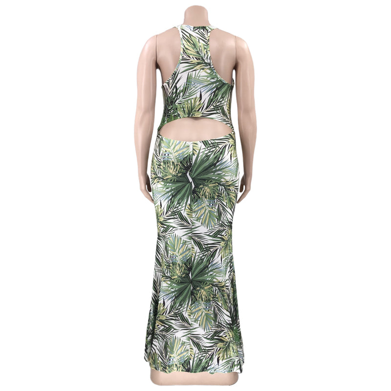 Sexy Sexy Printed Sleeveless Maxi Dress