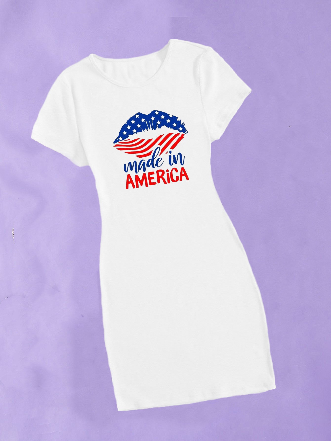 Sexy Casual Printed Short Sleeve O Neck T-Shirt Dress