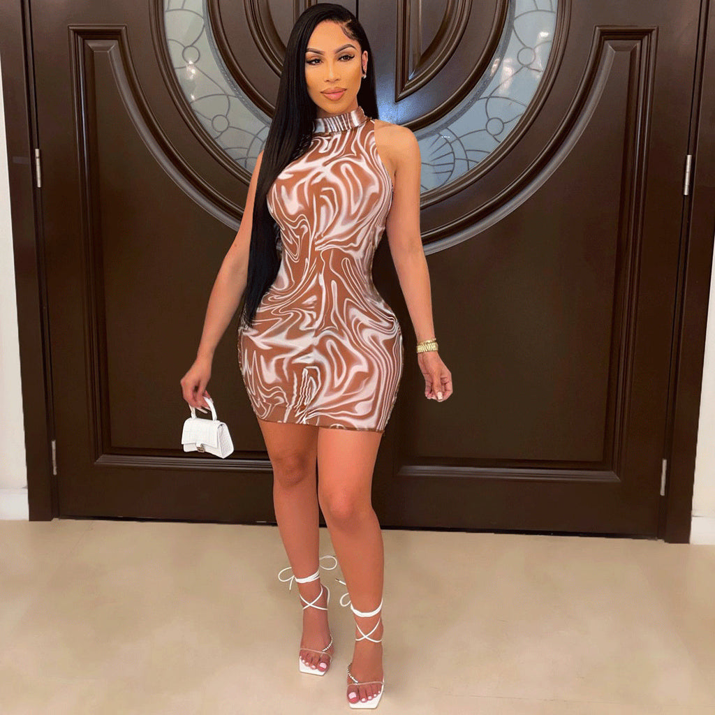 Sexy Sexy Printed Sleeveless Mini Dress