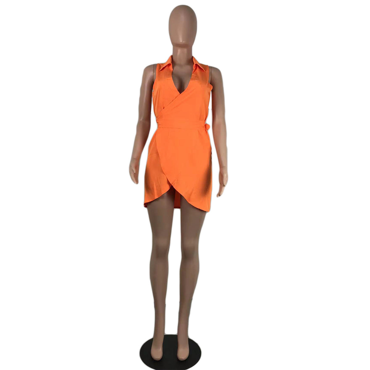 Sexy Solid Sleeveless Mini Dress