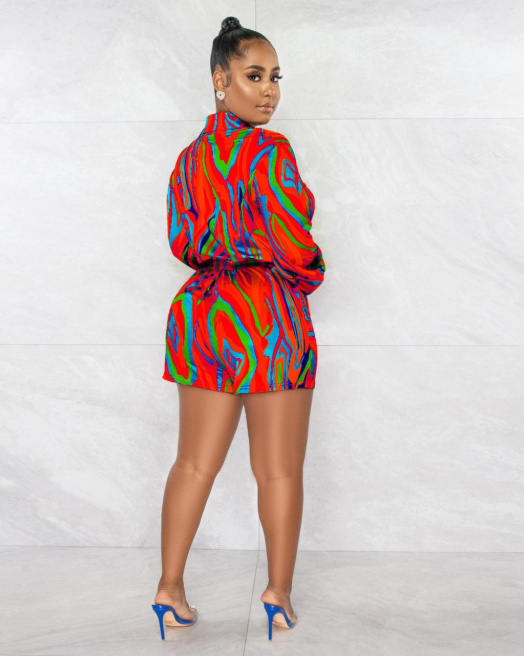 Sexy Casual Printed Long Sleeve Romper