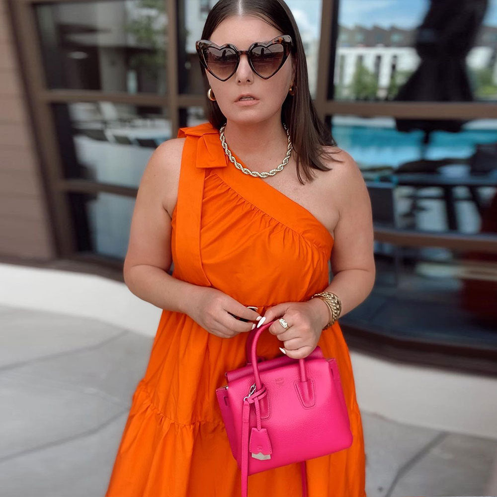 Sexy Sexy One Shoulder Sleeveless Big Swing Maxi Dress