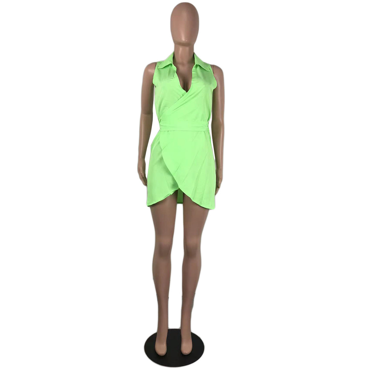 Sexy Solid Sleeveless Mini Dress