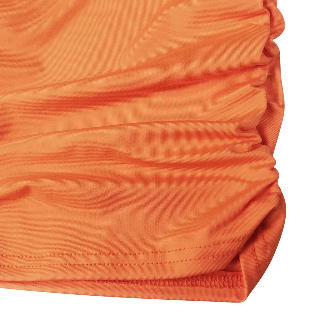 Sexy Contrast Color Off Shoulder Ruched Midi Dress