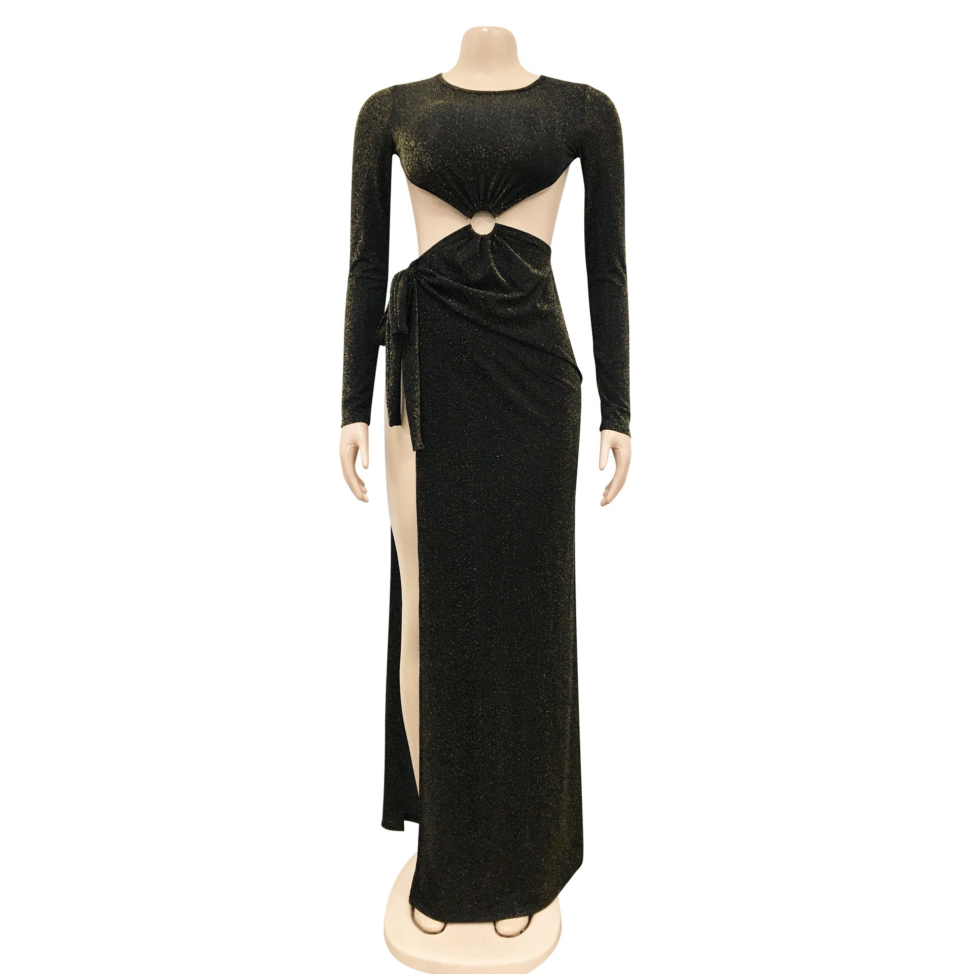 Sexy Sexy Long Sleeve Backless High Split Hollow Maxi Evening Dress