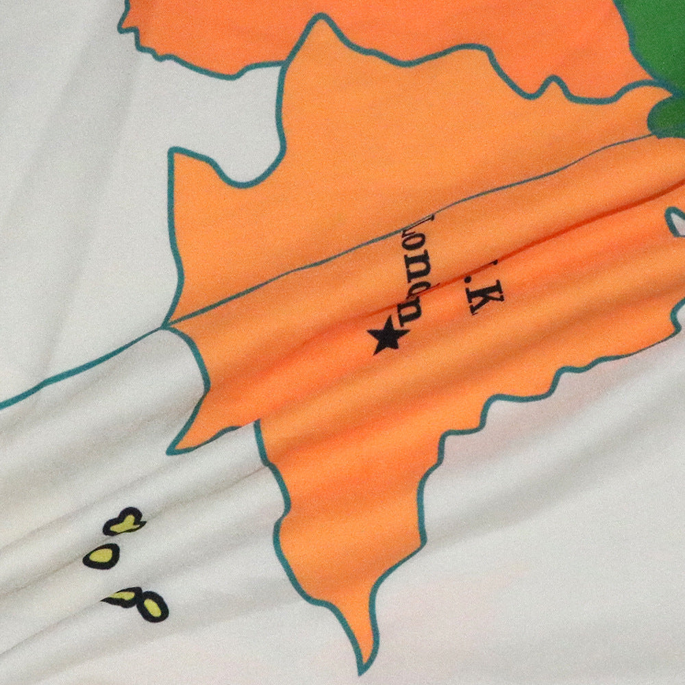 Sexy Plus Size Map Print Sleeveless Maxi Dress