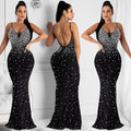 Sexy Sexy Hot Drilling Backless Sling Evening Dress