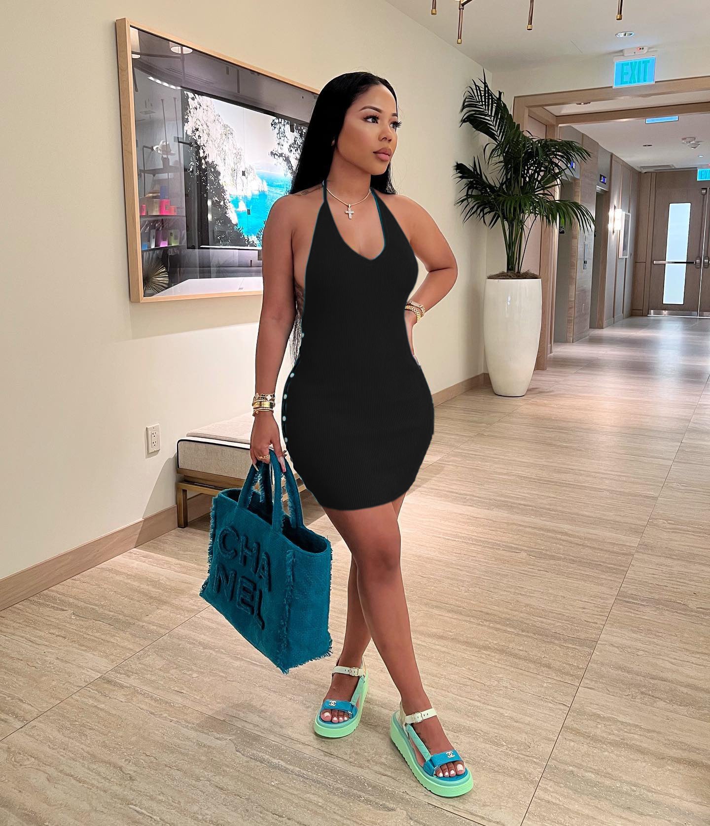 Sexy Solid Sexy Halter Slim Mini Dress