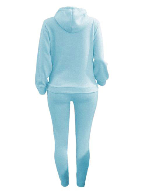 Sexy Padded Thick Hooded Sweatshirt Pants Casual Sports Suit