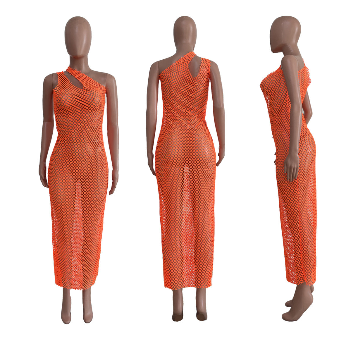 Sexy Sexy Fishnet Sleeveless See Through Seaside Maxi Dress