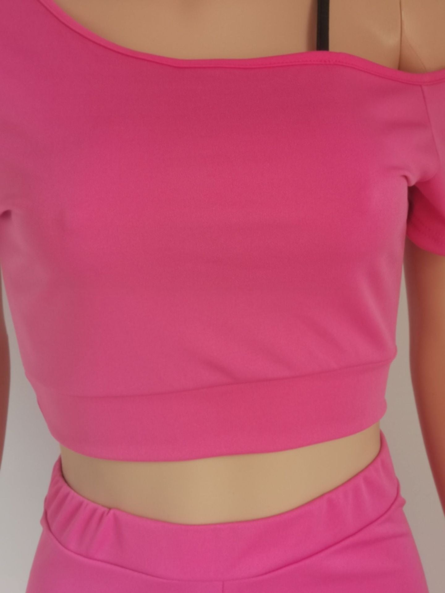 Sexy Solid Off Shoulder Hollow Out Two Piece Shorts Set