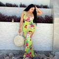 Sexy Floral Print Sleeveless Backless Maxi Dress