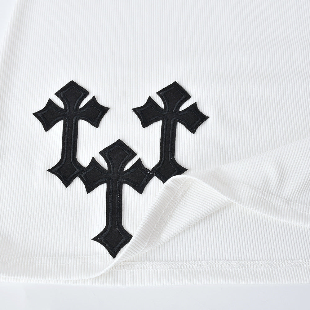 Sexy Crucifix Sleeveless Slim Mini Dress
