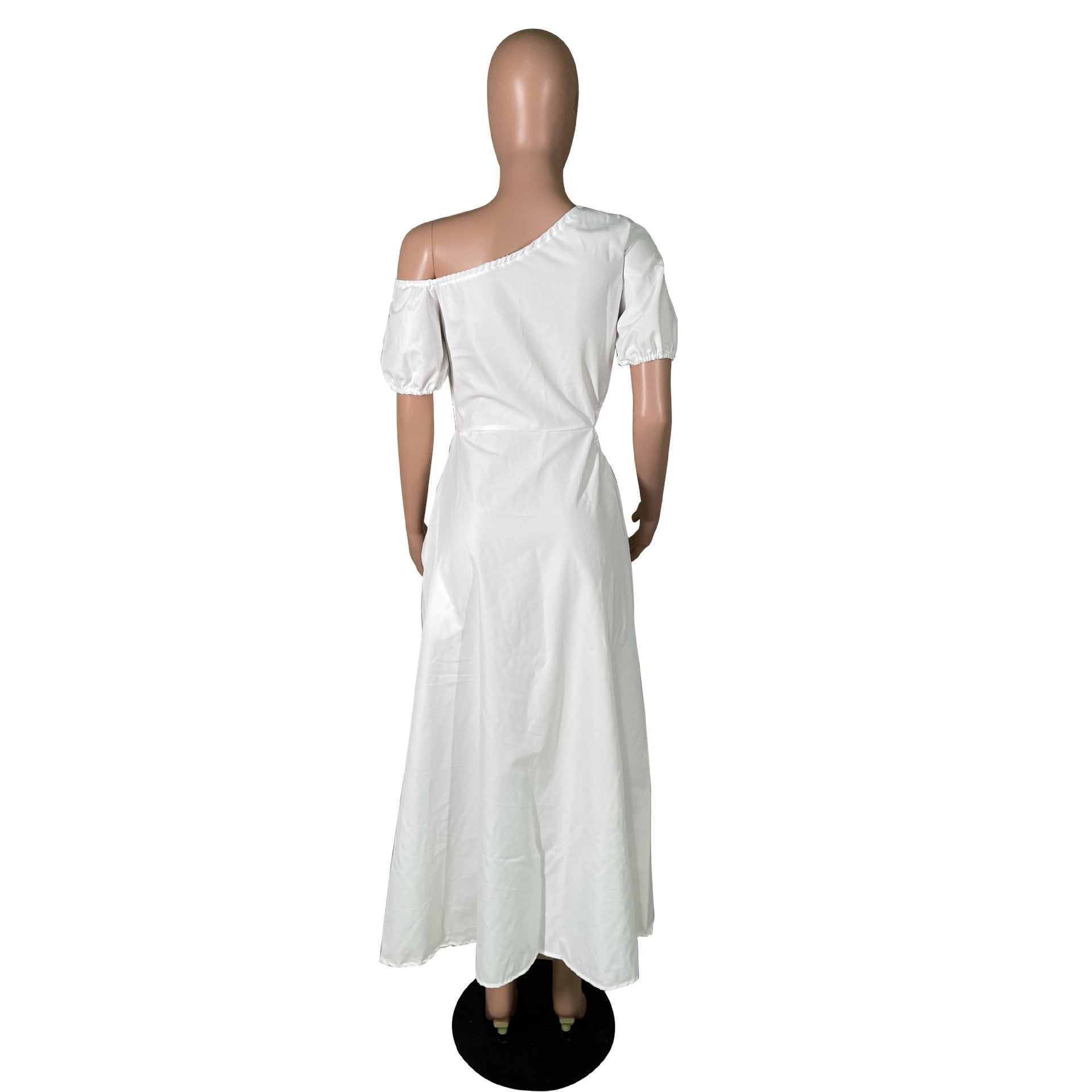 Sexy White Short Sleeve Hollow Out Maxi Dress