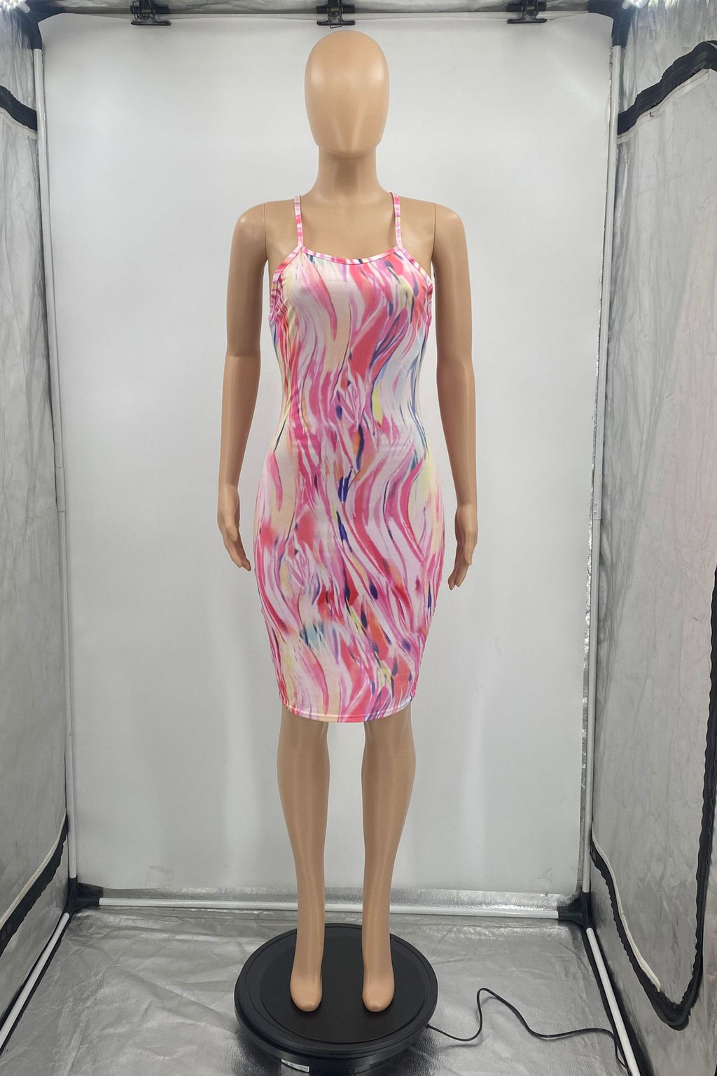 Sexy Sexy Printed Sleeveless Spaghetti Strap Dress