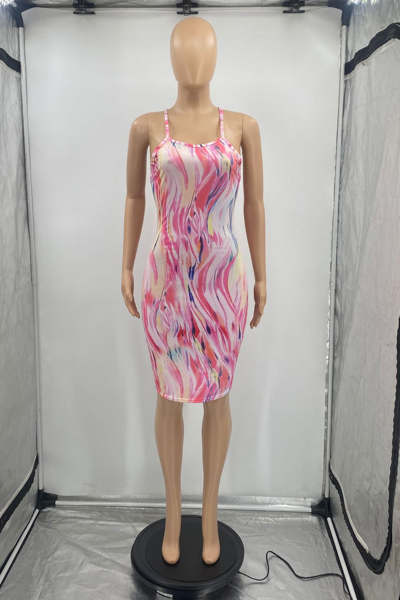 Sexy Sexy Printed Sleeveless Spaghetti Strap Dress