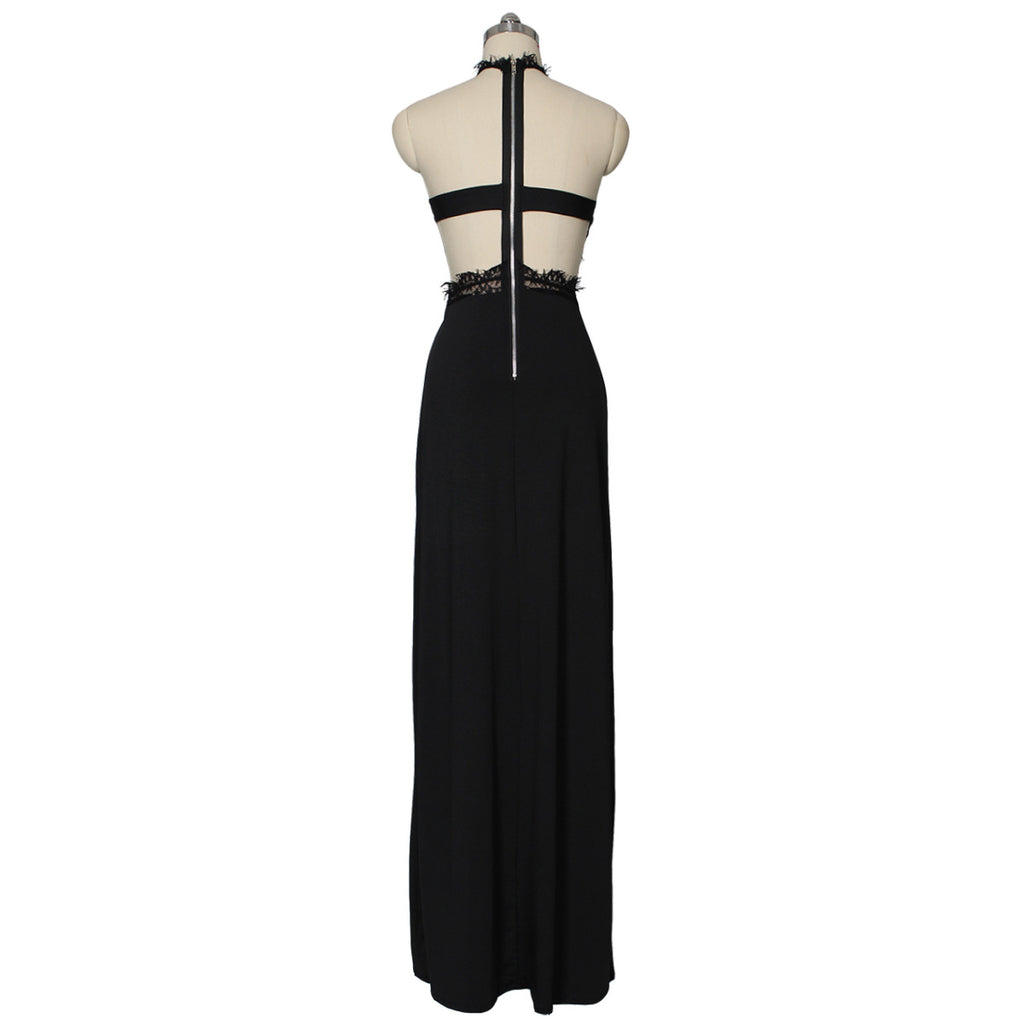Sexy Sexy Backless Sleeveless High Split Maxi Evening Dress
