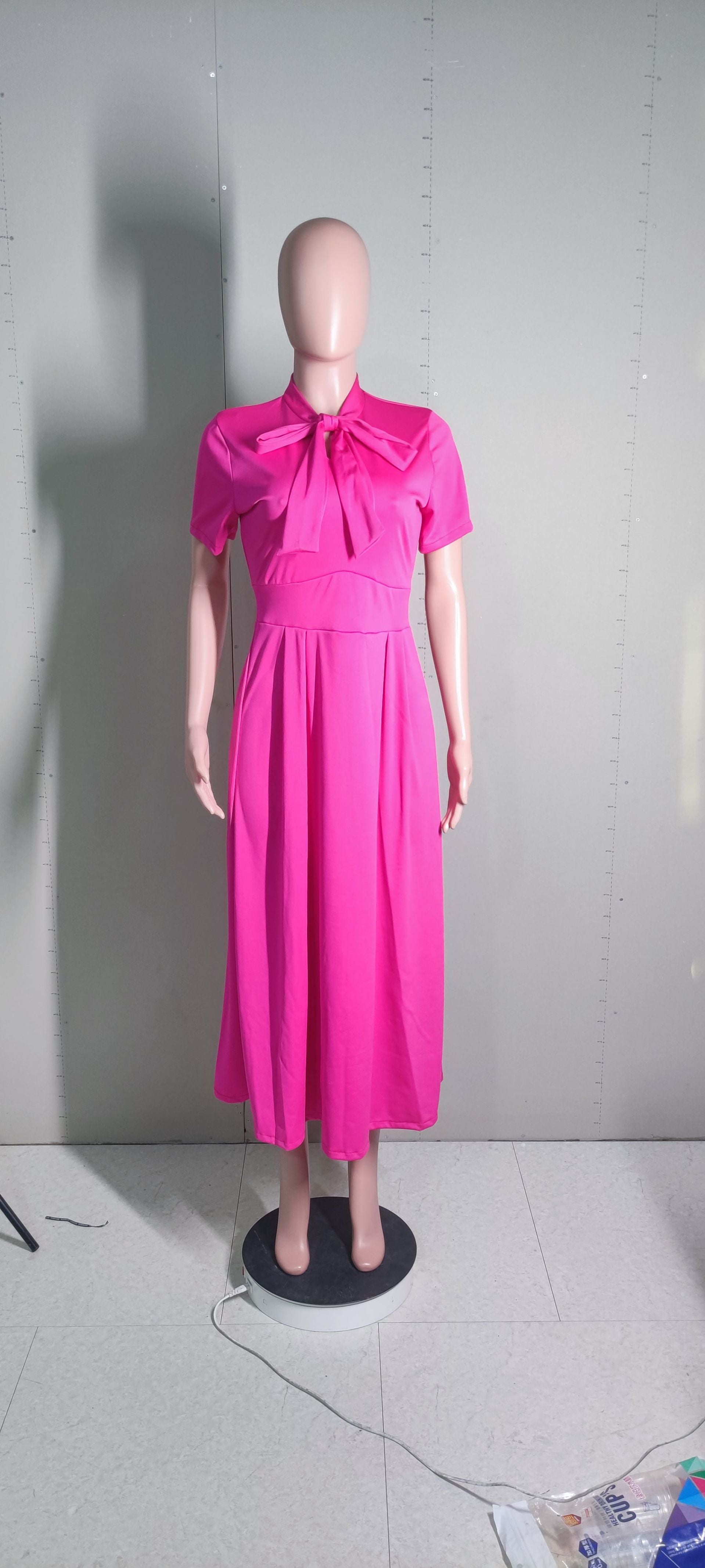 Sexy Elegant Short Sleeve Slim-Waist Long Dress