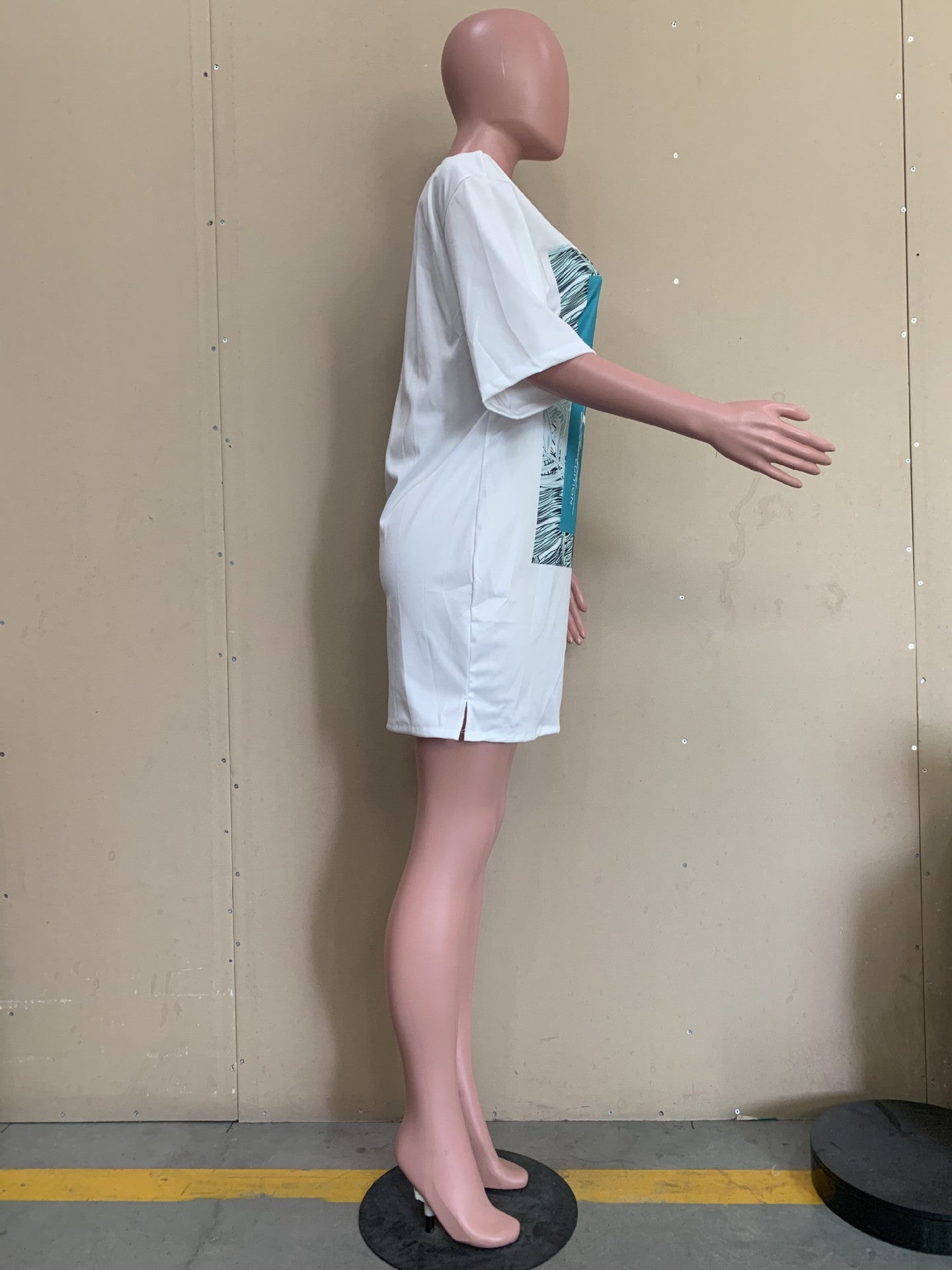 Sexy Letter Print Half Sleeve Loose Dress