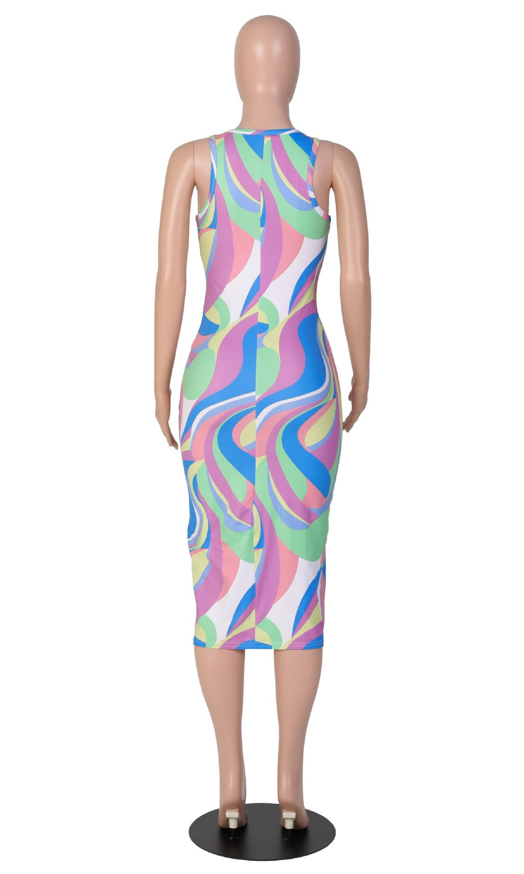 Sexy Sexy Printed Sleeveless Slim Midi Dress