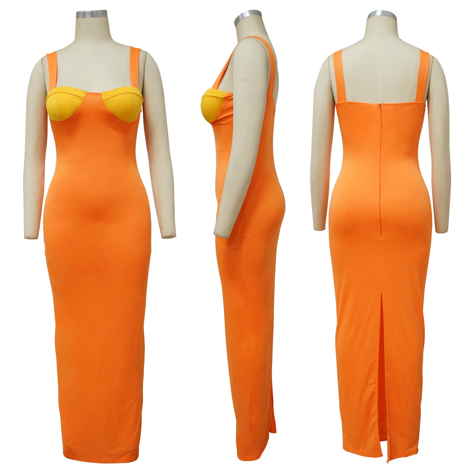 Sexy Sexy Split Contrast Long Dress