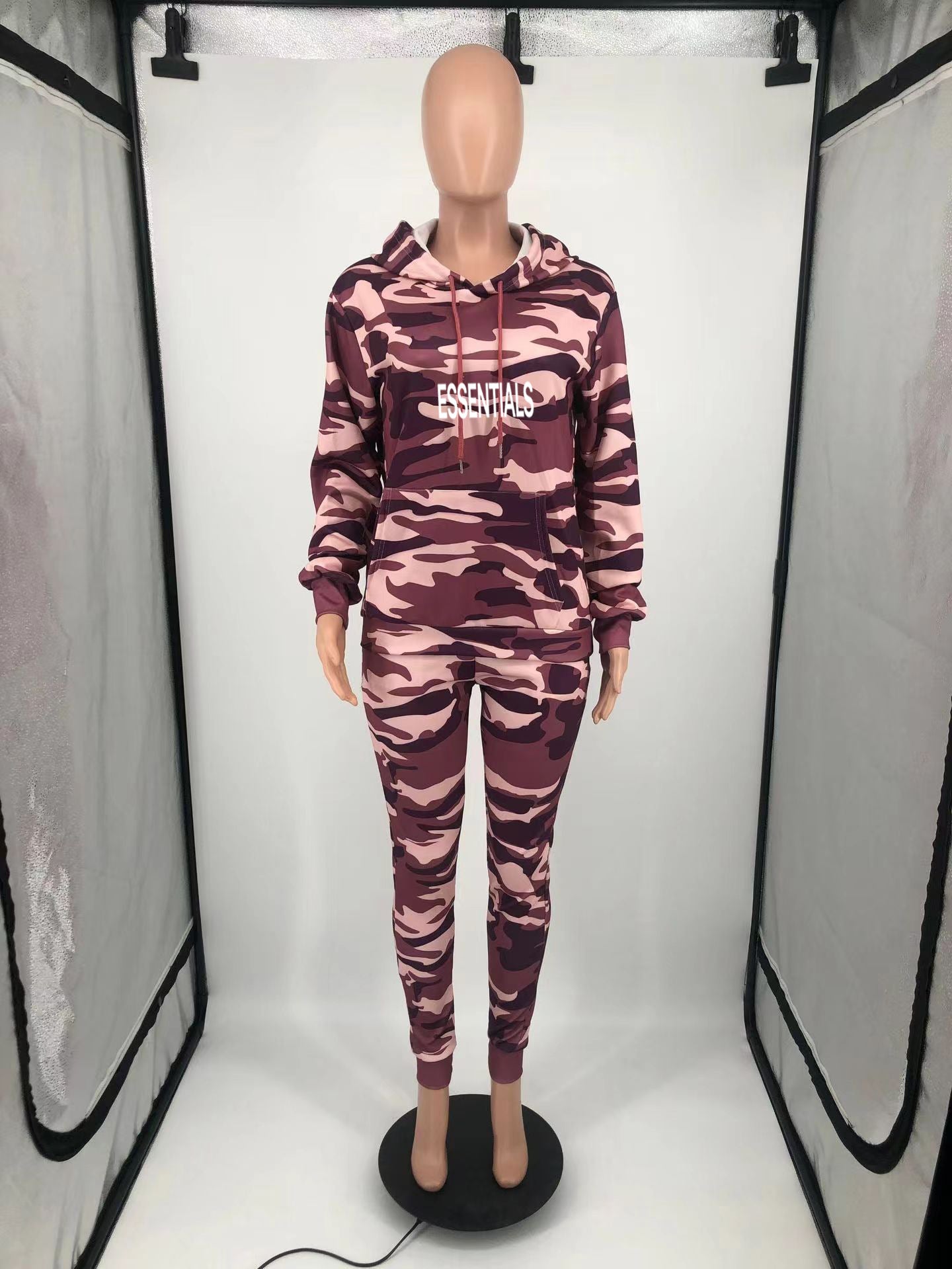 Sexy Long Sleeve Sport Camo Print Two Piece Set