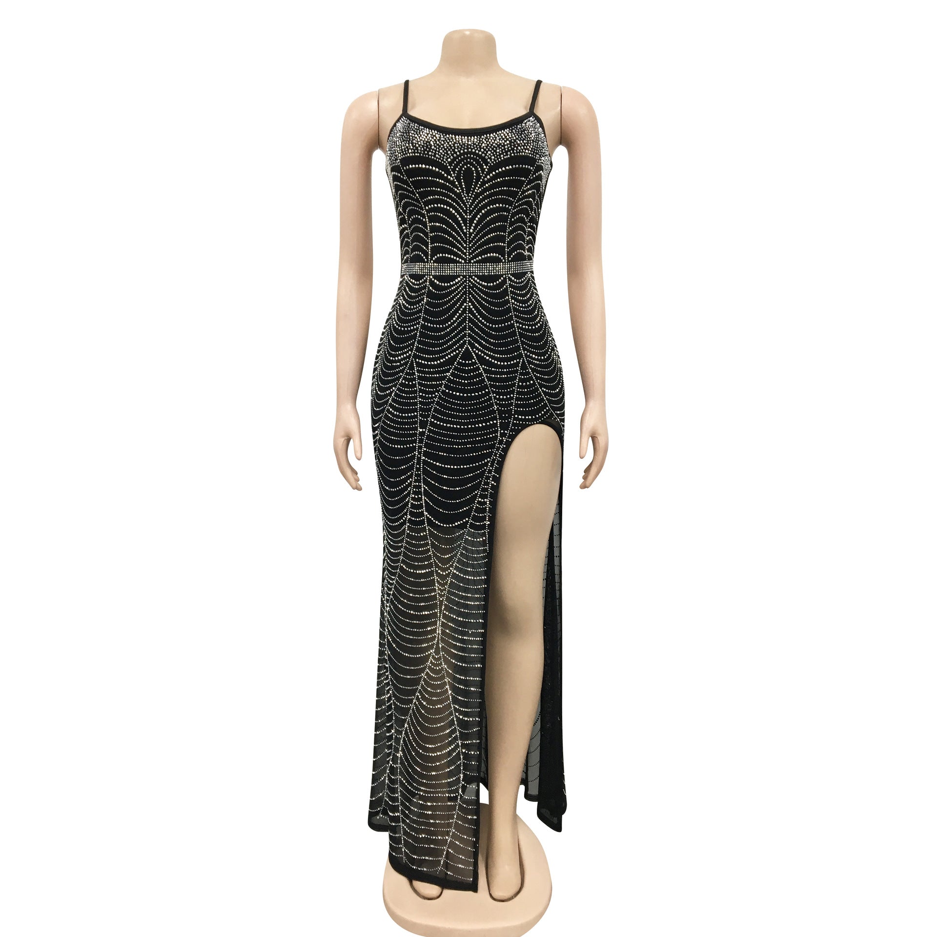 Sexy Hot Drilling High Split Long Evening Dress