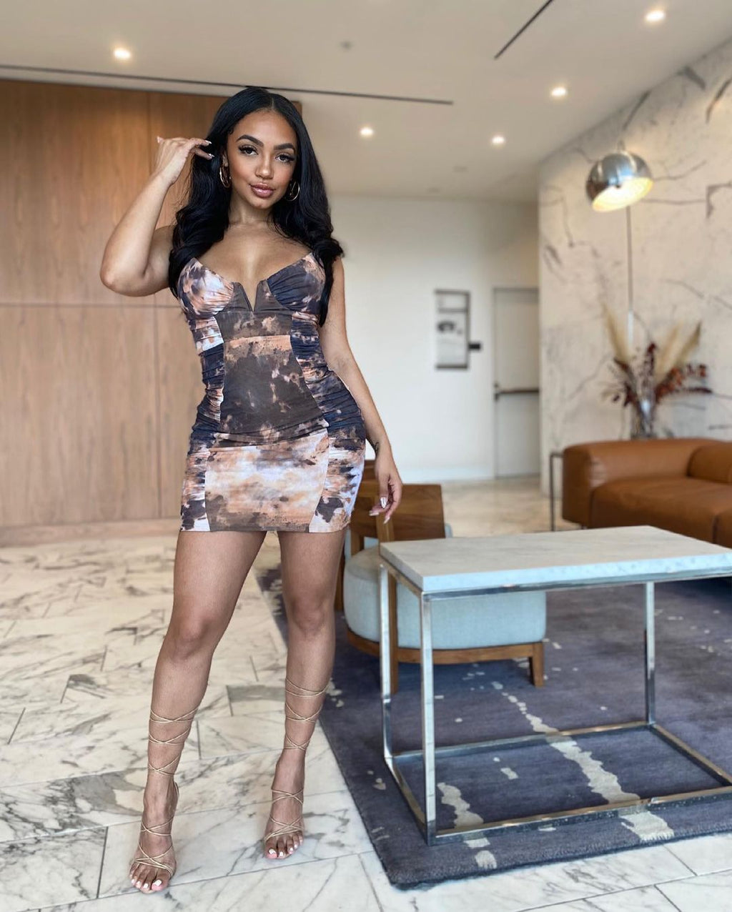 Sexy Sexy Sling Slim Print Dress