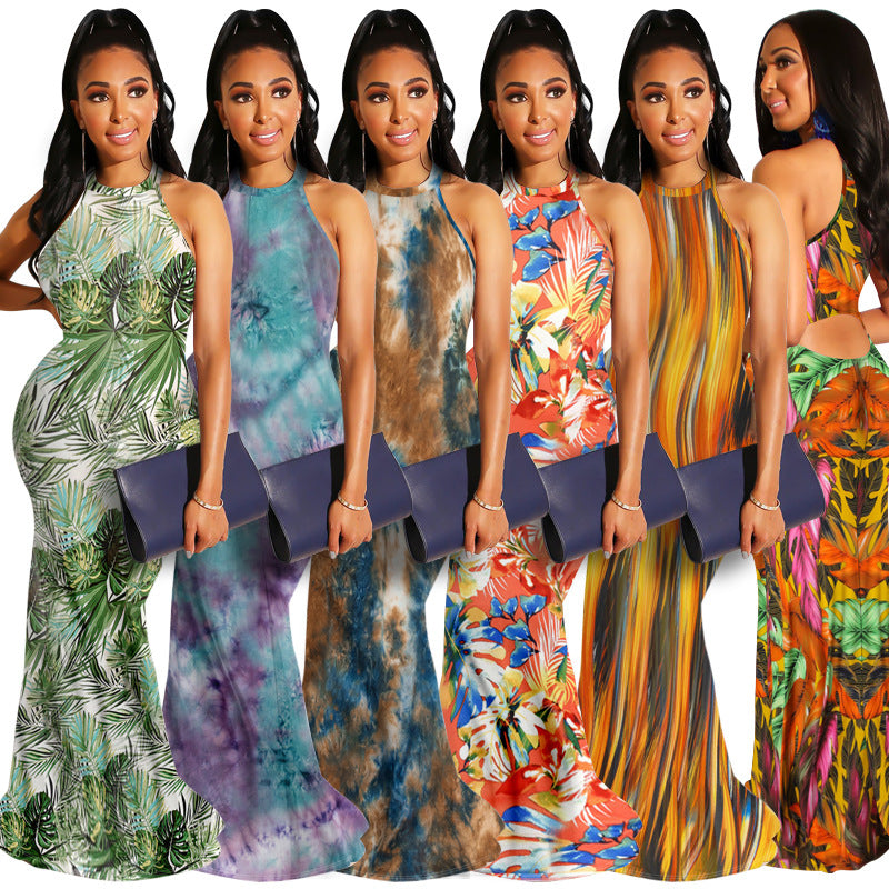 Sexy Sexy Printed Sleeveless Maxi Dress