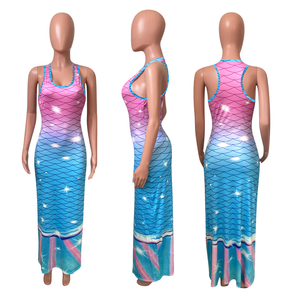 Sexy Casual Printed Sleeveless Maxi Dress