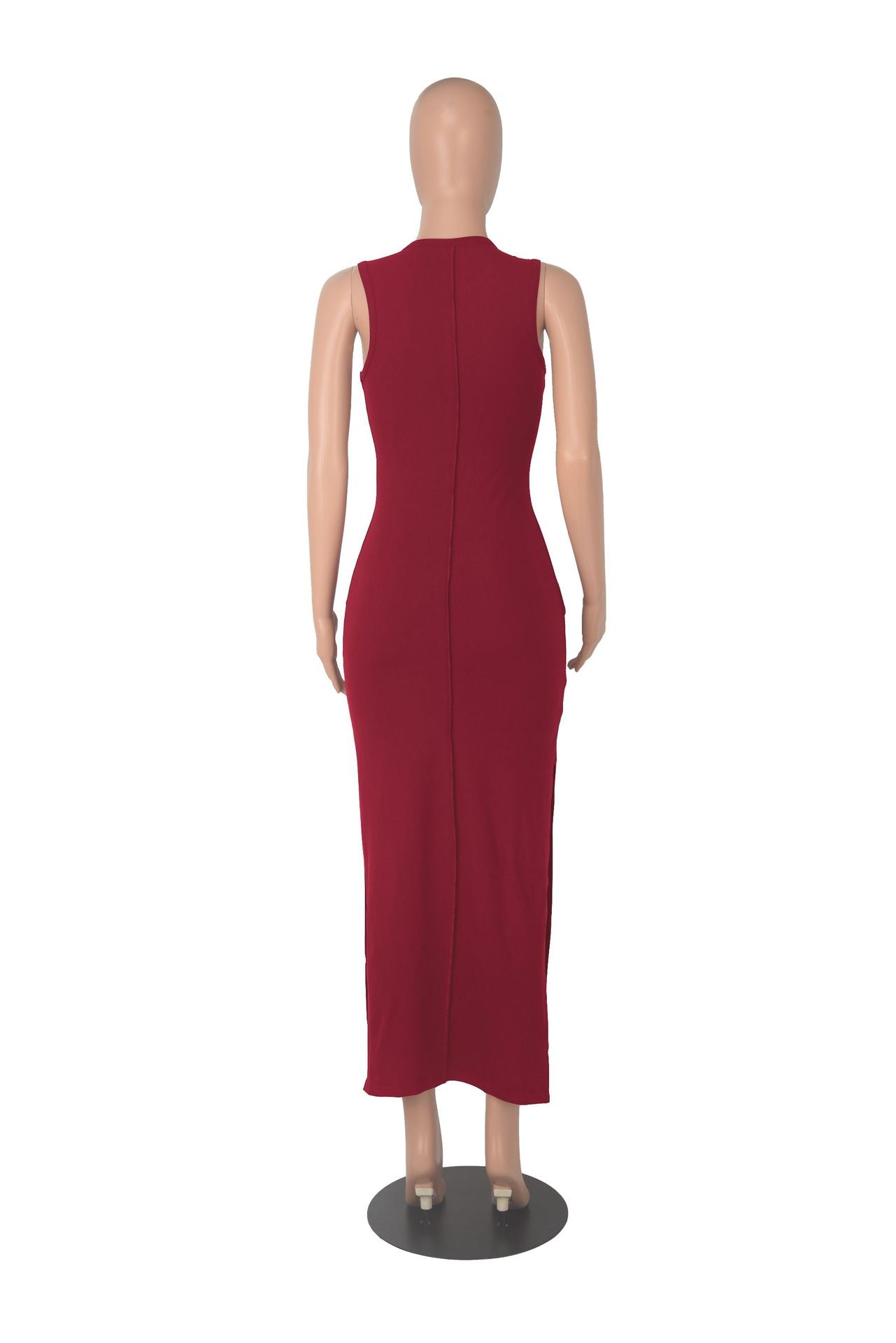 Sexy Solid Sleeveless Split Long Dress