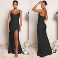 Sexy Sexy Solid Spaghetti Strap Split Maxi Evening Dress