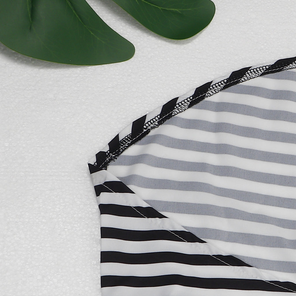 Sexy Casual Striped High Low Irregular Long Dress