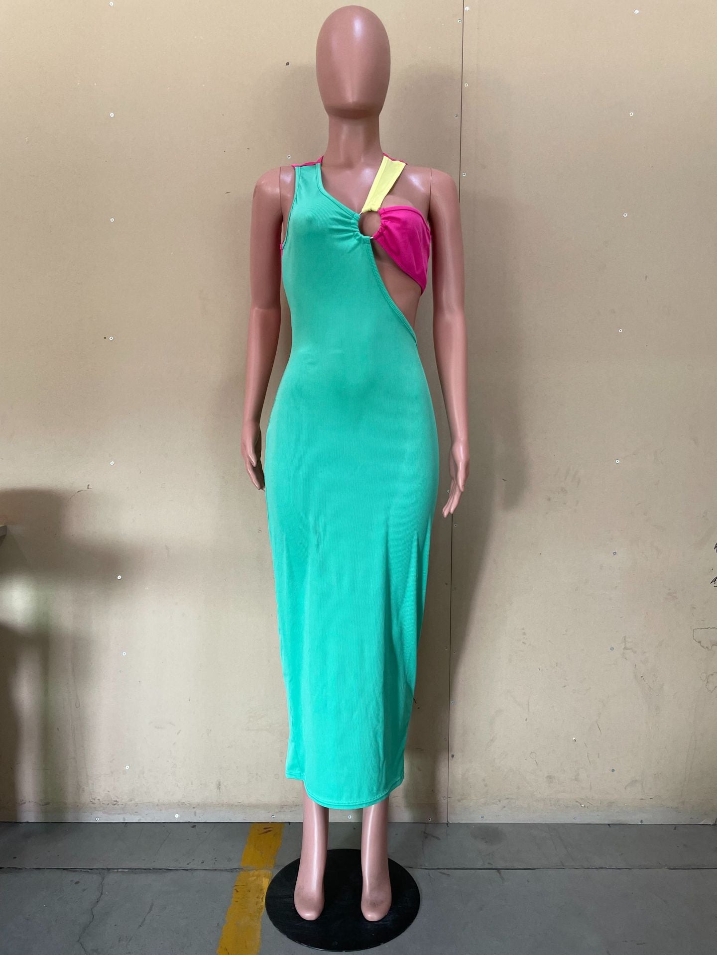 Sexy Sexy Multicolor Patchwork Slim Long Dress