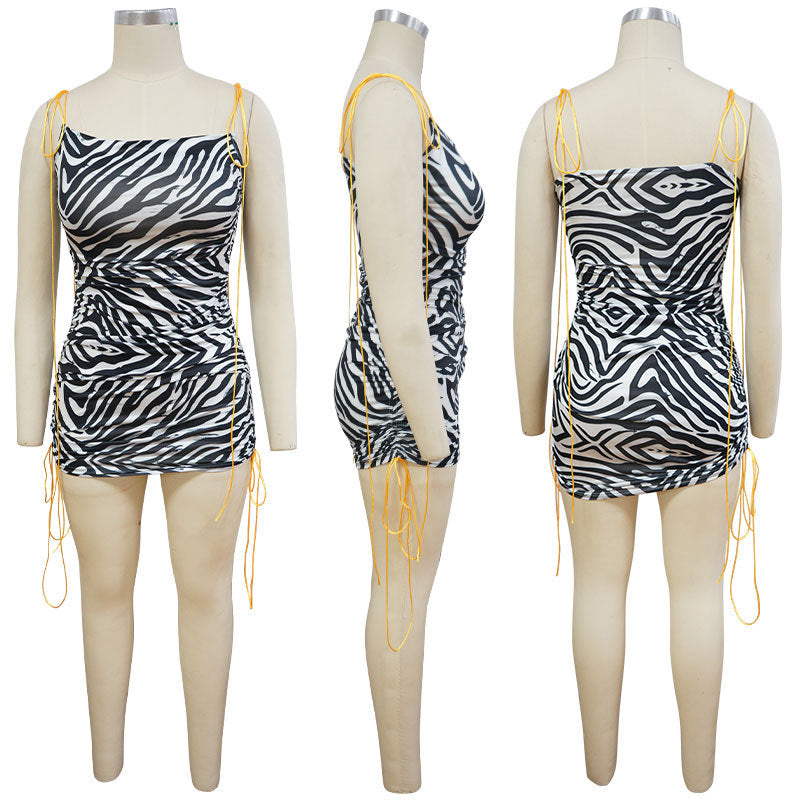 Sexy Sexy Slim Fit Sling Print Mini Dress
