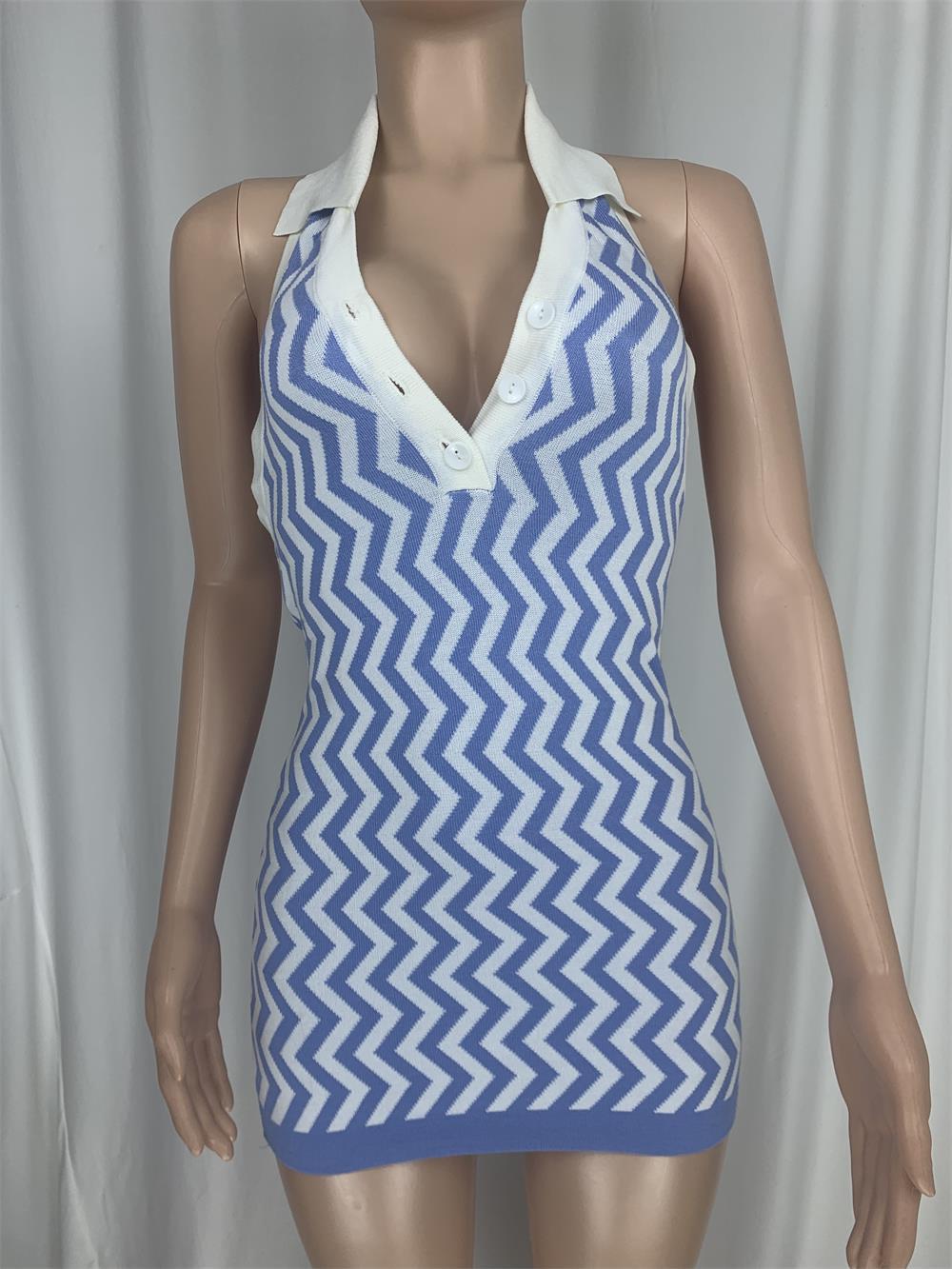 Sexy Sexy Print Halter Sweater Mini Dress