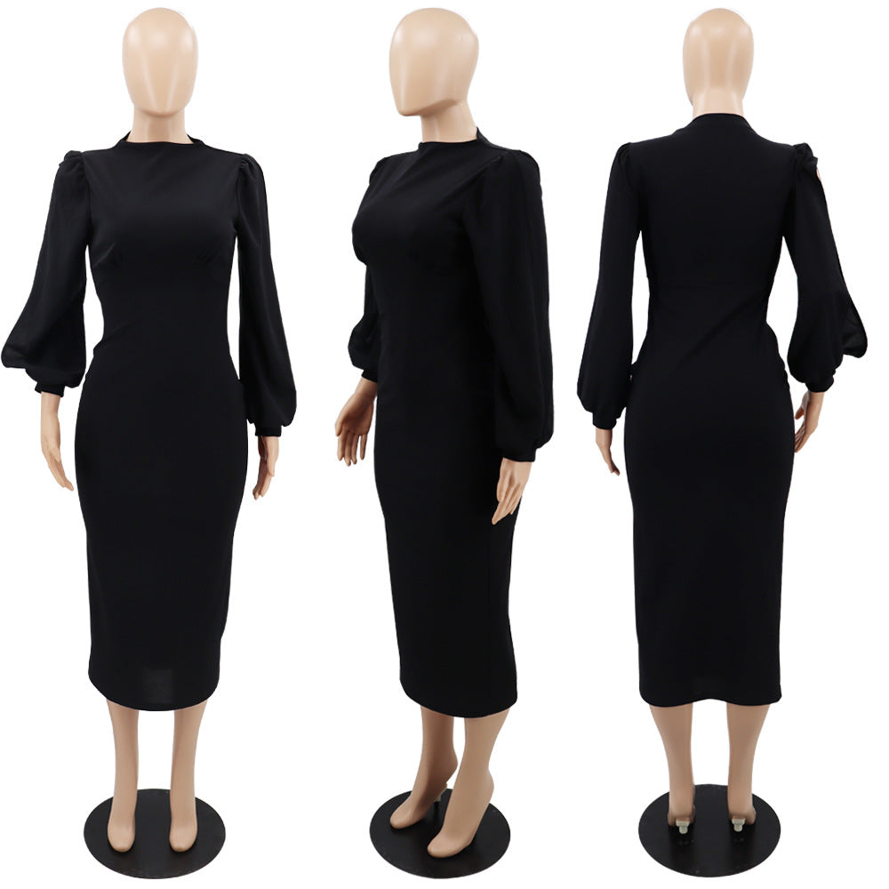 Sexy Elegant Long Sleeve Slim Midi Dress