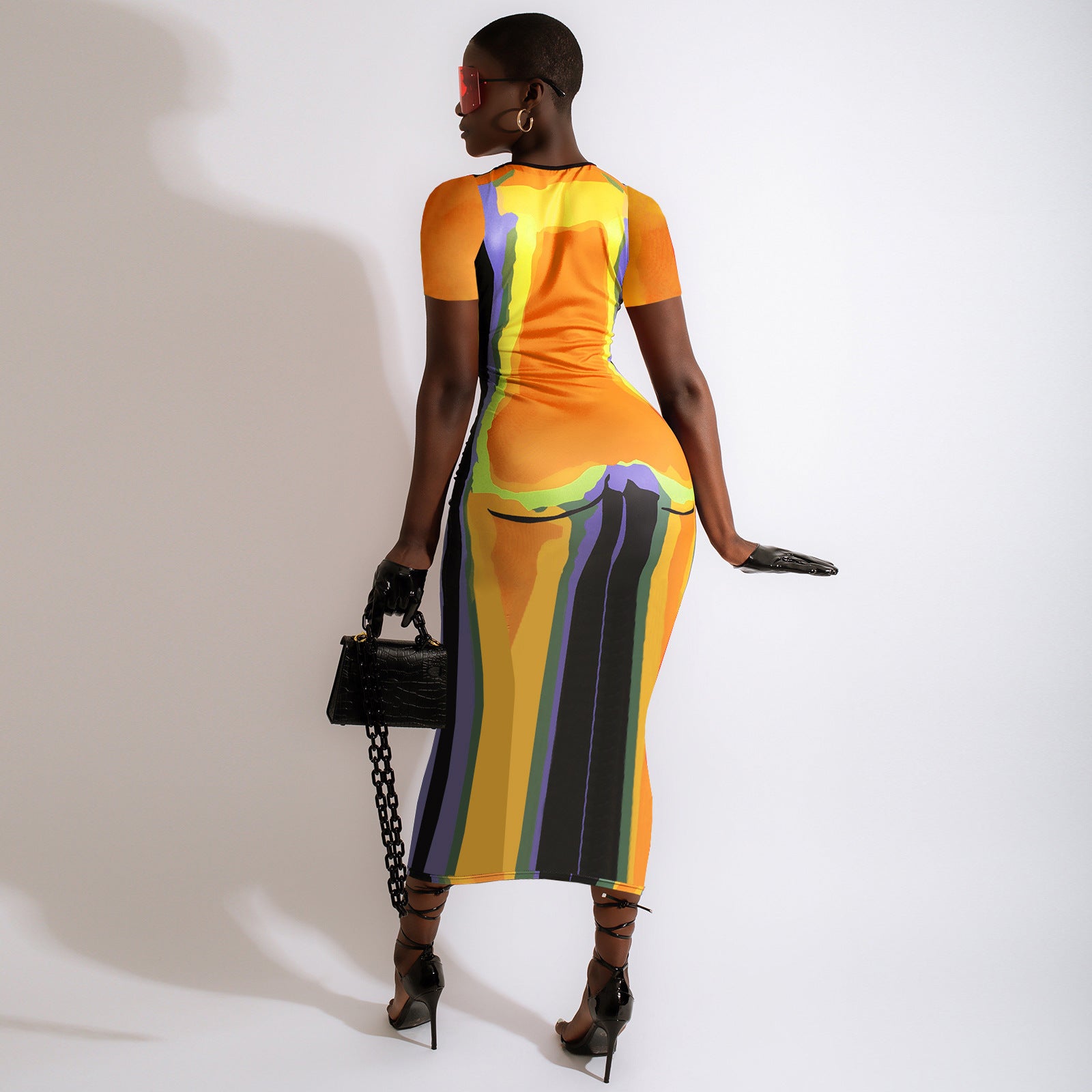 Sexy Casual Printed Short Sleeve Maxi Dress