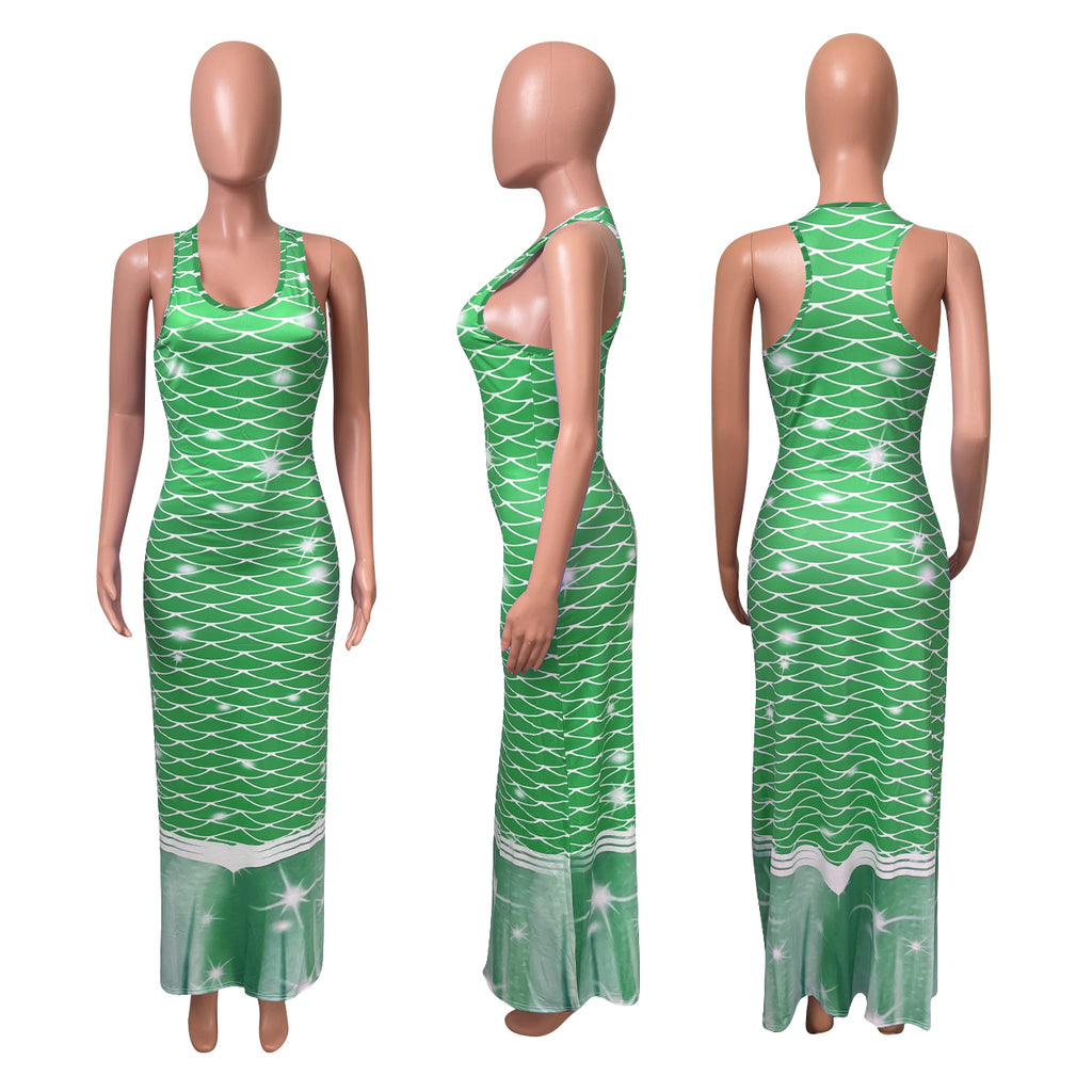 Sexy Casual Printed Sleeveless Maxi Dress