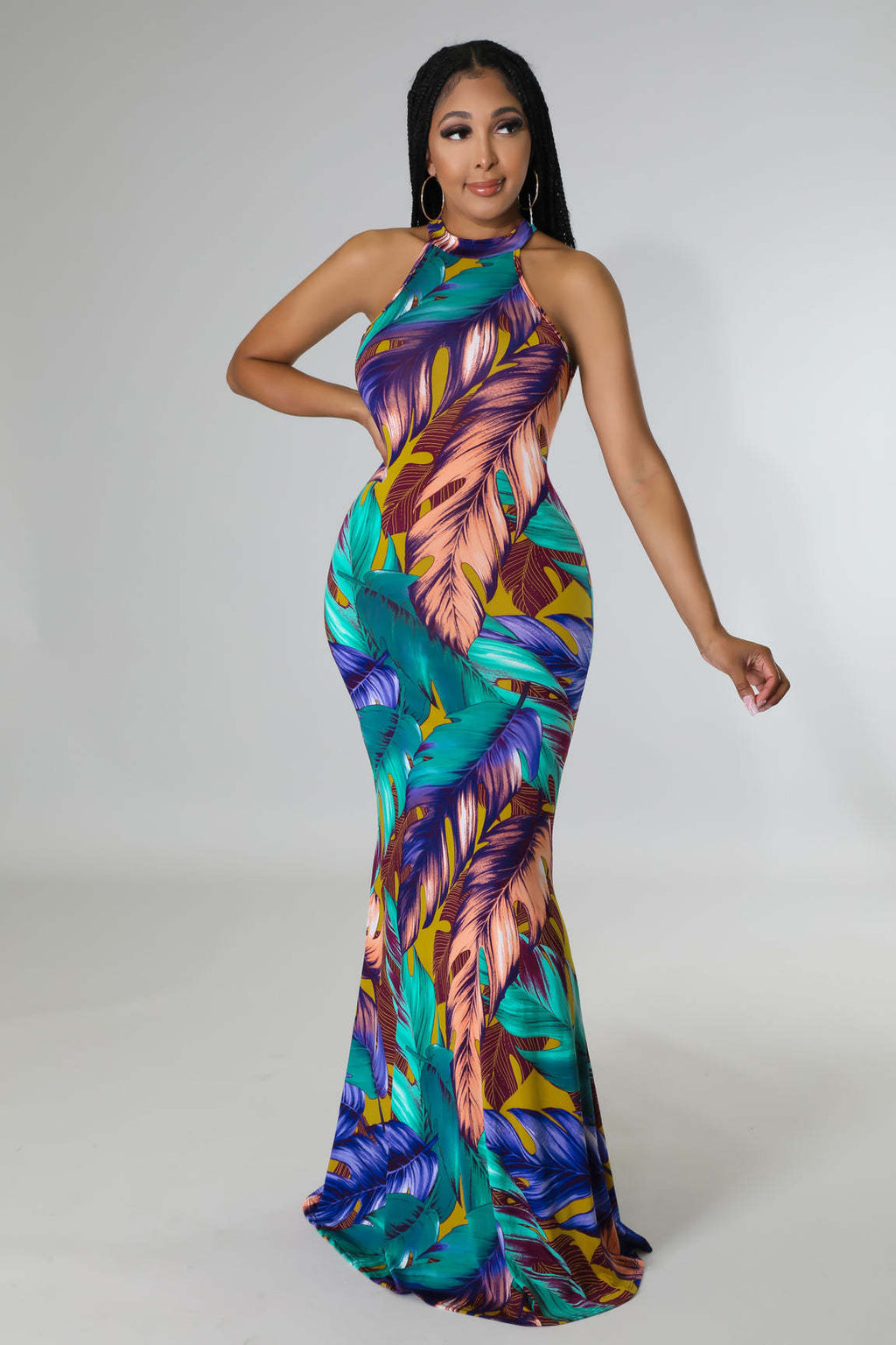 Sexy Sexy Printed Sleeveless Maxi Dress
